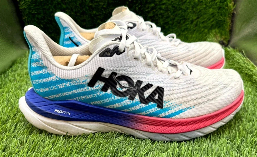 Hoka One One Mach 5 1127894 WSBB Athletic Sneaker Women's 10B Gray Jacquard Gym